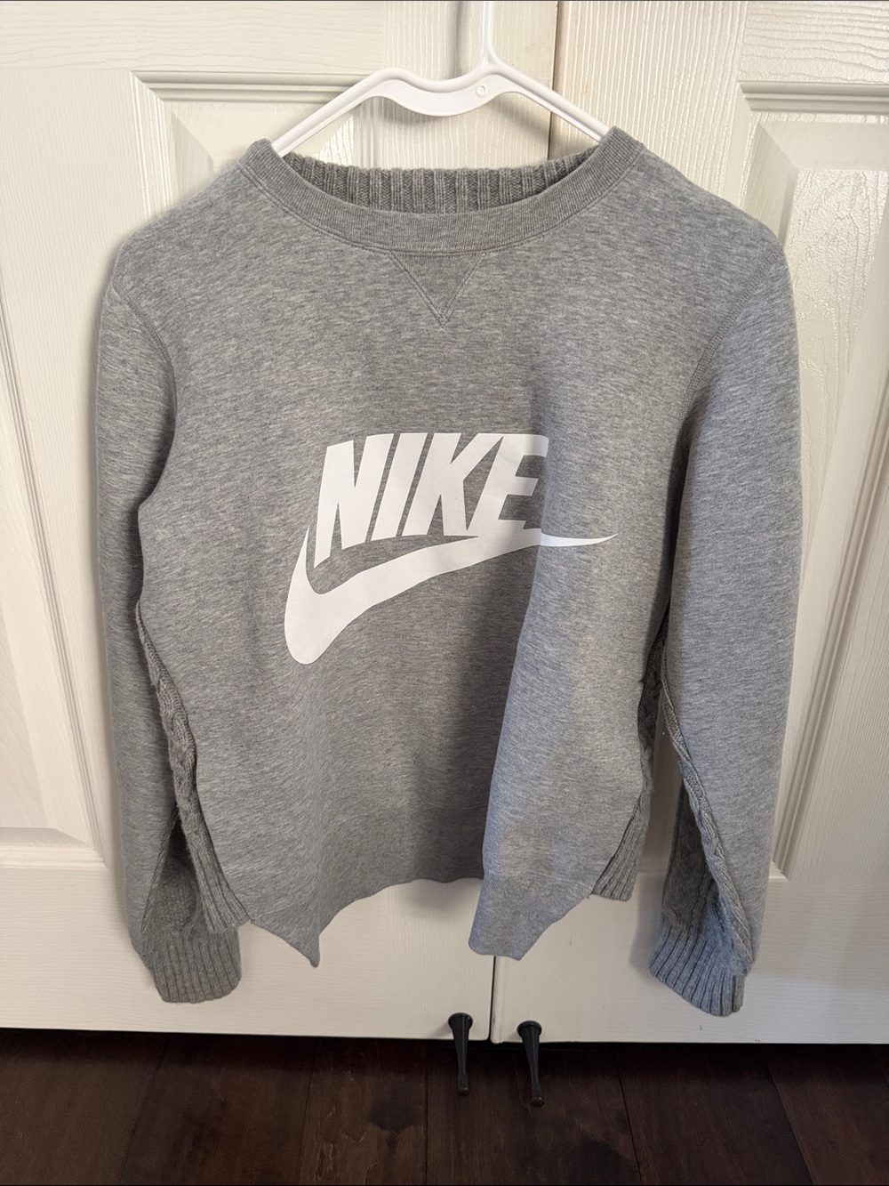 Nike Gray Crew cable knit Sweatshirt